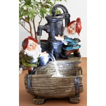 Pomocnicy ogrodowi  z pompą i beczka wody,podświetlenie LED