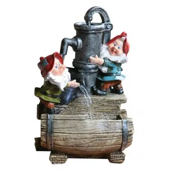 Pomocnicy ogrodowi  z pompą i beczka wody,podświetlenie LED