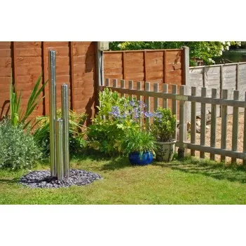 Zaawansowana fontanna, stal polerowana  3 rury. LED.H 120 cm