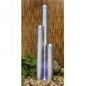 Zaawansowana fontanna bambus ,stal szczotkowana  3 rury. LED.H 120 cm