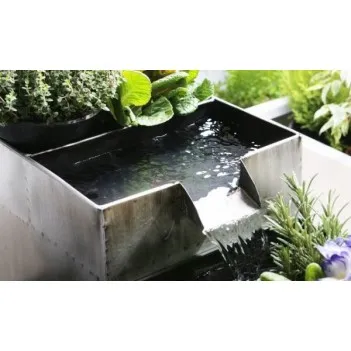 Fontanna grzyb do domu i ogrodu stal nierdzewna,LED H 40 cm 