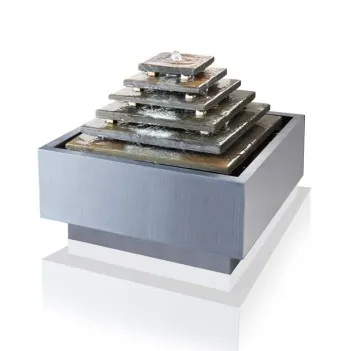 Fontanna grzyb do domu i ogrodu stal nierdzewna,LED H 40 cm 