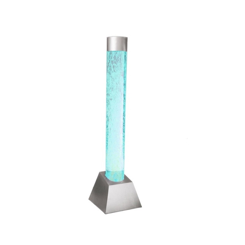 Square Bubble Column Water Feature with Colour Changing LED Lights