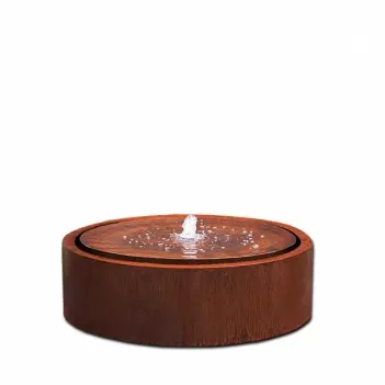 Round fountain with Corten...