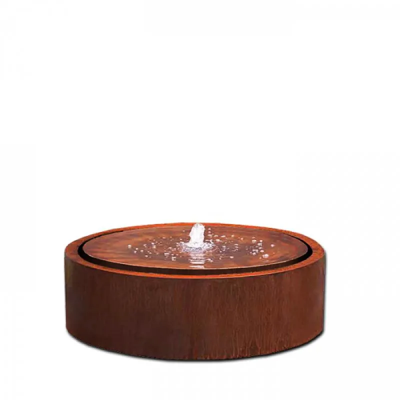 Round fountain with Corten...