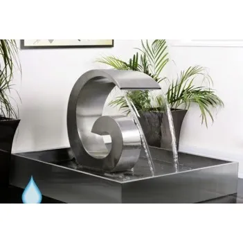 Fontanna grzyb do domu i ogrodu stal nierdzewna,LED H 40 cm 