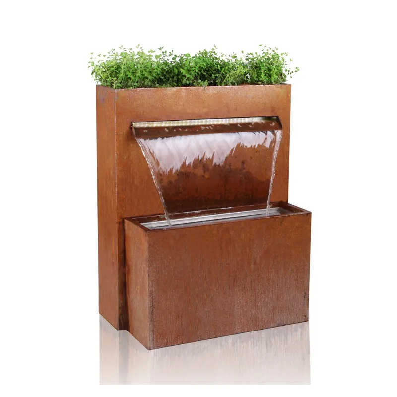 Fontanna grzyb do domu i ogrodu stal nierdzewna,LED H 40 cm 