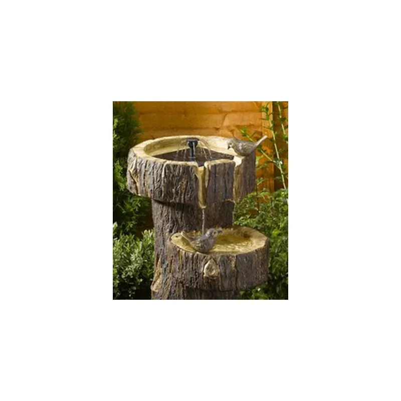 Fontanna solarna dla ptaków pień drzewa H 60cm