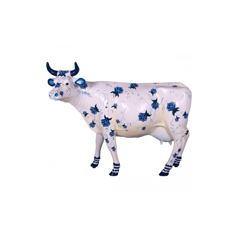 Krowa porcelanowa pomalowana