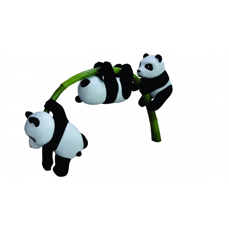 Panda Cubs na bambusie