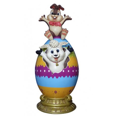 Easter Egg with Lamb & Bunny