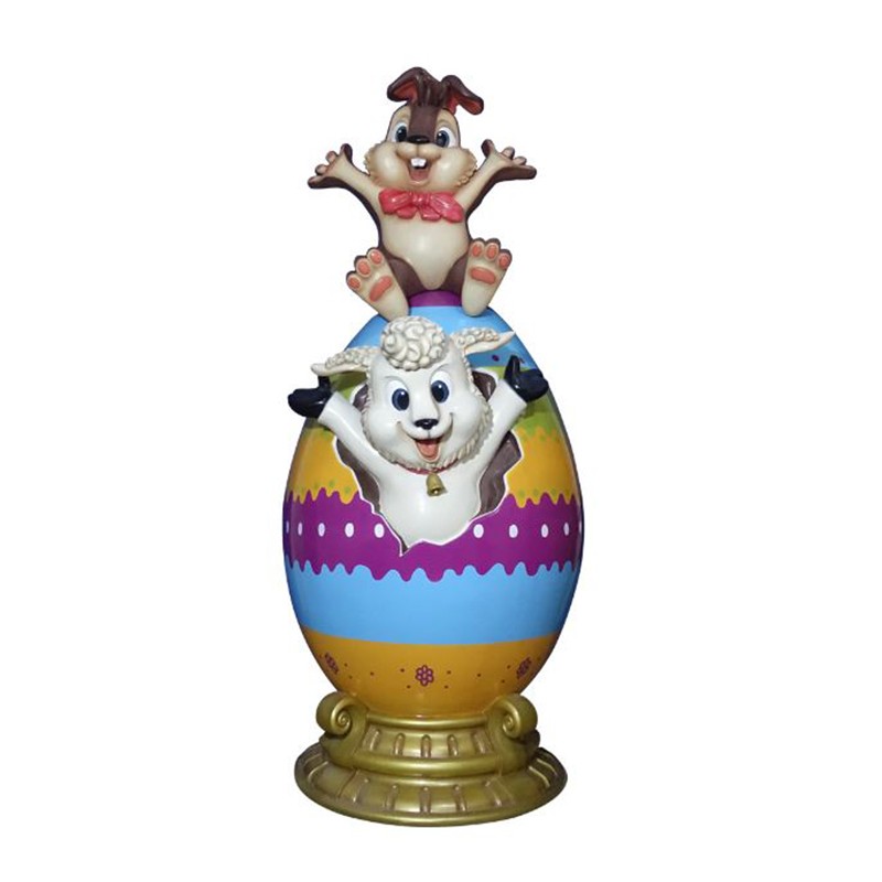 Easter Egg with Lamb & Bunny
