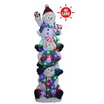 Stacked Joy Snowmen , LED