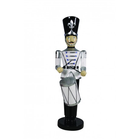 Toy Soldier with Drum (White/Black)
