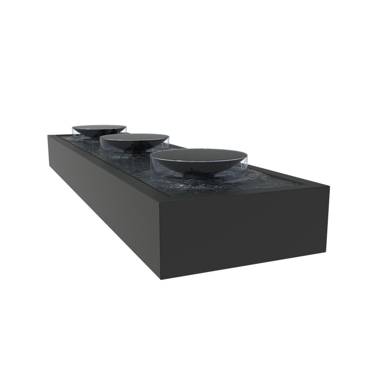 Aluminum watertable with bowls ADABS3