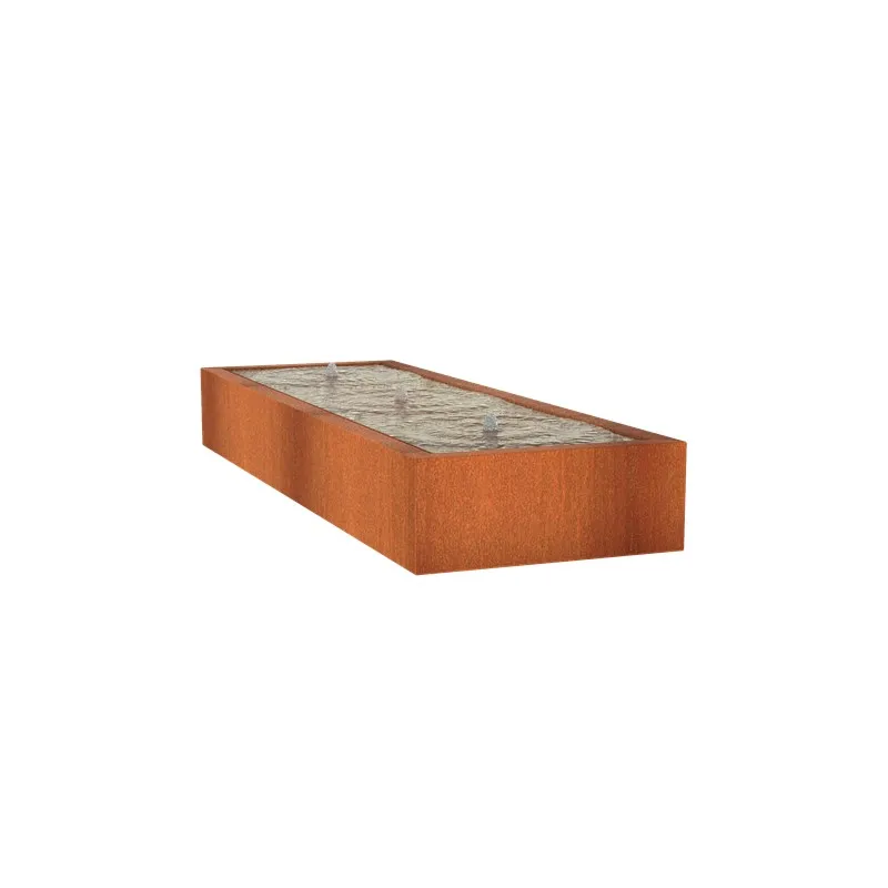 Corten сталь пруд с фонтаном ADCB4