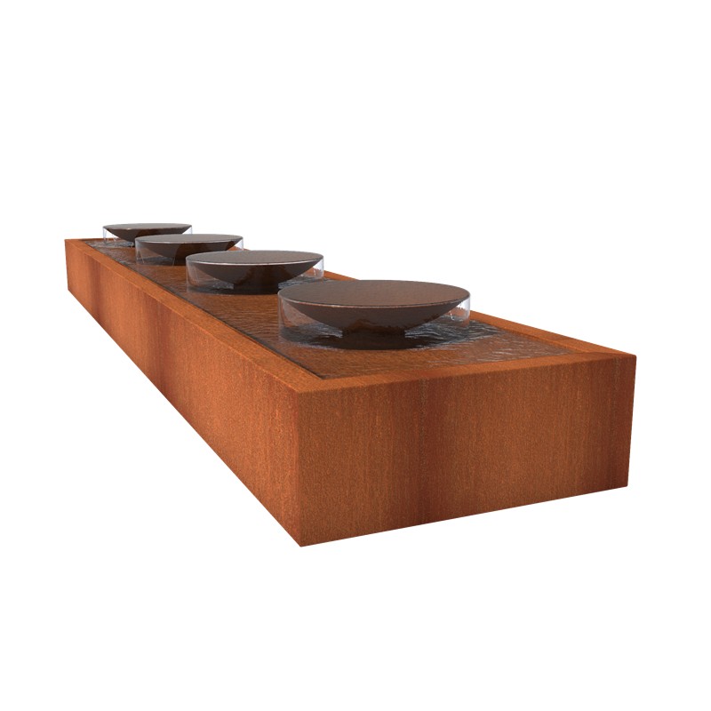 Corten Steel watertable with bowls - Water feature ADCBS2