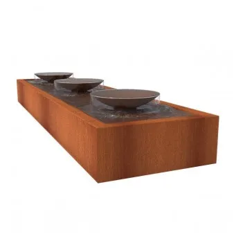 Corten Steel watertable with bowls - Water feature ADCBS3