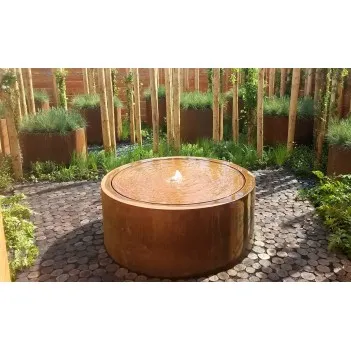 Stal Corten okrągły stół wodny - Fontanna ADCBR5