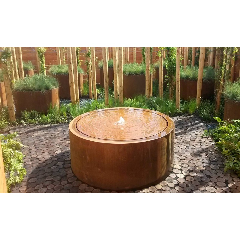 Corten Steel Round Water table - water feature ADCBR2