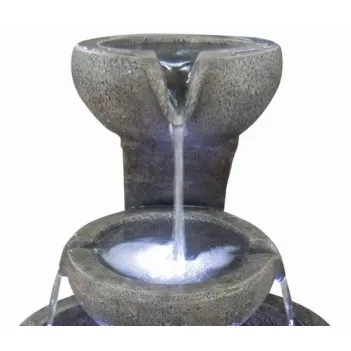 Fontanna,kaskada Trzy Granitowe Misy,LED,H 57 cm