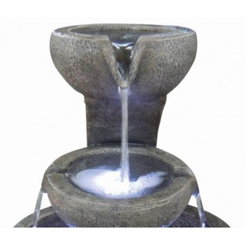Fontanna,kaskada Trzy Granitowe Misy,LED,H 57 cm