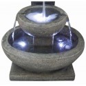 Fontanna,kaskada Trzy Granitowe Misy,LED,H 57 cm