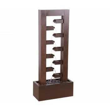 Corbino Zinc 8-tier Cascading Wall Water Feature with LED Lights - 109cm