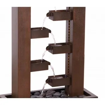 Corbino Zinc 8-tier Cascading Wall Water Feature with LED Lights - 109cm