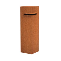 350x350x1200 Corten Steel letterbox ADIVC1