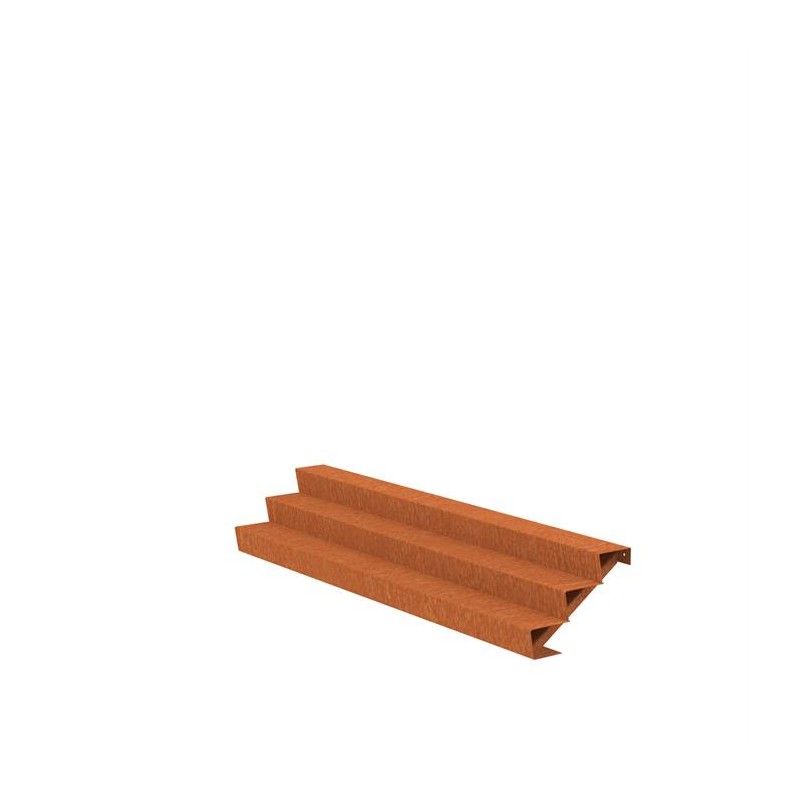 3000x720x510 Corten Steel Stairs ADCST3.6 (3 Stair steps)