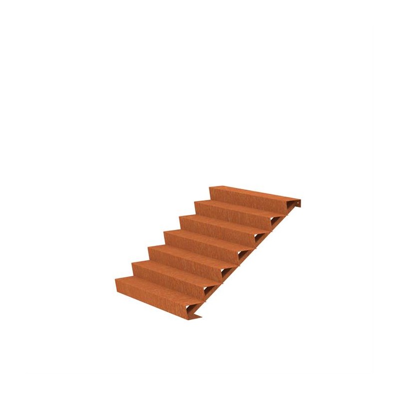 1500x1680x1190 Schody wykonane ze stali Corten ADCST7.3 (7 Stopni schodów)