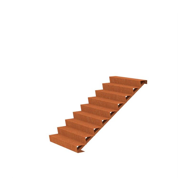 1250x2160x1530 Schody wykonane ze stali Corten ADCST9.2 (9 Stopni schodów)
