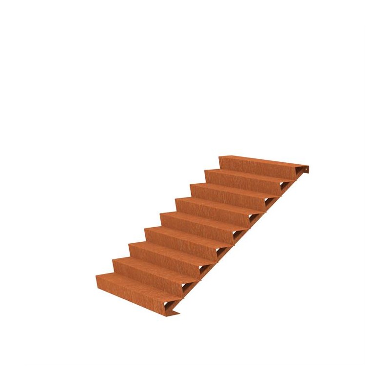 1500x2160x1530 Schody wykonane ze stali Corten ADCST9.3 (9 Stopni schodów)