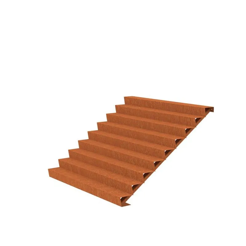 2500x2160x1530 Schody z oceli Corten ADCST9.5 (9 Schodišťových stupňů)