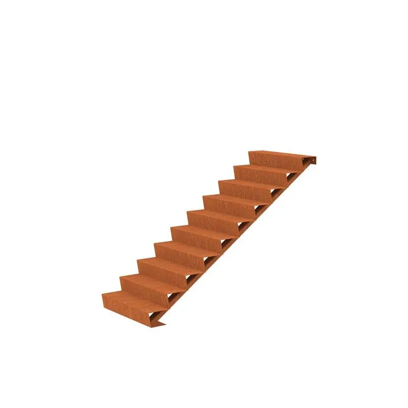 1000x2400x1700 Schody z oceli Corten ADCST10.1 (10 Schodišťových stupňů)