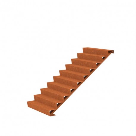 1250x2400x1700 Schody wykonane ze stali Corten ADCST10.2 (10 Stopni schodów)