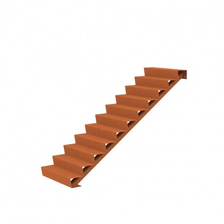 1000x2640x1870 Schody wykonane ze stali Corten ADCST11.1 (11 Stopni schodów)