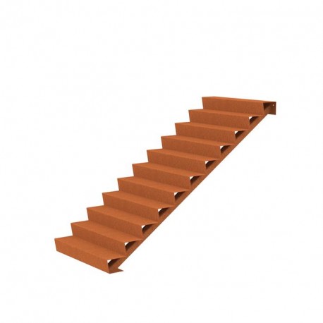 1250x2640x1870 Schody wykonane ze stali Corten ADCST11.2 (11 Stopni schodów)