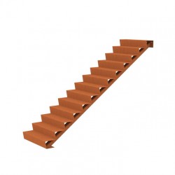 1000x3120x2210 Schody wykonane ze stali Corten ADCST13.1 (13 Stopni schodów)