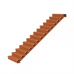1000x3360x2380 Schody wykonane ze stali Corten ADCST14.1 (14 Stopni schodów)