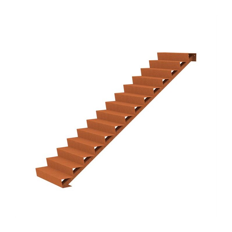 1000x3360x2380 Schody wykonane ze stali Corten ADCST14.1 (14 Stopni schodów)