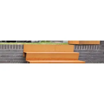 1000x3360x2380 Schody z oceli Corten ADCST14.1 (14 Schodišťových stupňů)
