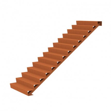 1250x3360x2380 Schody wykonane ze stali Corten ADCST14.2 (14 Stopni schodów)