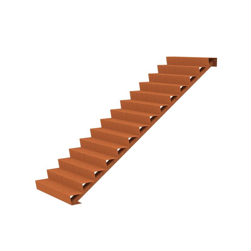 1250x3360x2380 Schody wykonane ze stali Corten ADCST14.2 (14 Stopni schodów)