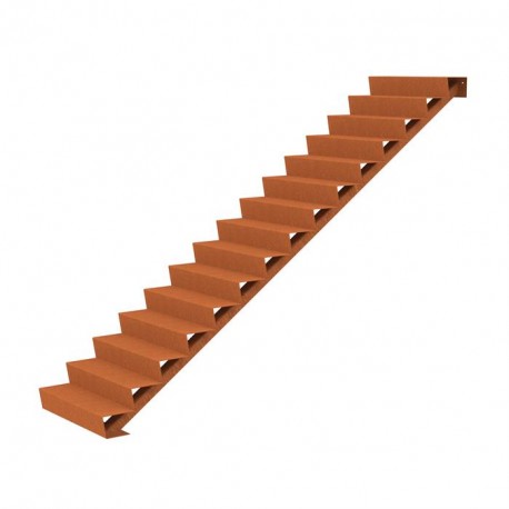 1000x3600x2550 Schody wykonane ze stali Corten ADCST15.1 (15 Stopni schodów)