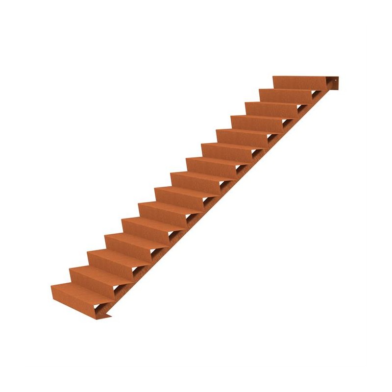 1000x3600x2550 Corten Steel Stairs ADCST15.1 (15 Stair steps)