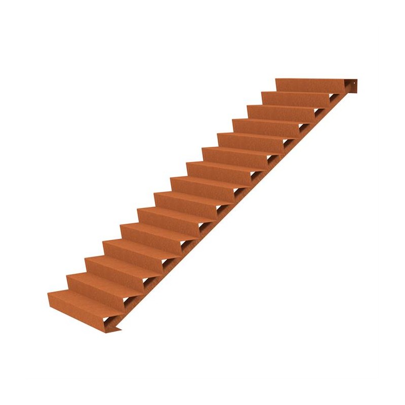 1250x3600x2550 Corten Steel Stairs ADCST15.2 (15 Stair steps)