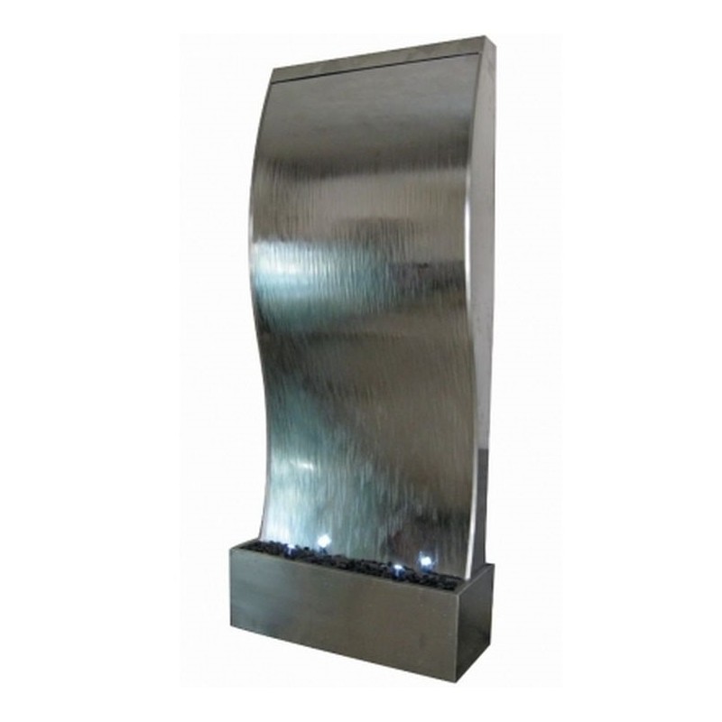 Giant Stainless Steel Water Wall Cascade with Lights 1.74m