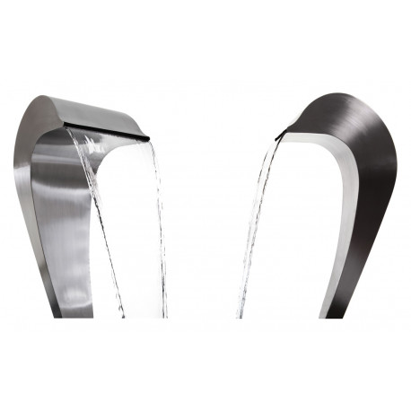 Dolphin Falls a freestanding stainless steel fountain